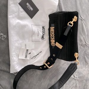 Moschino black velvet bag